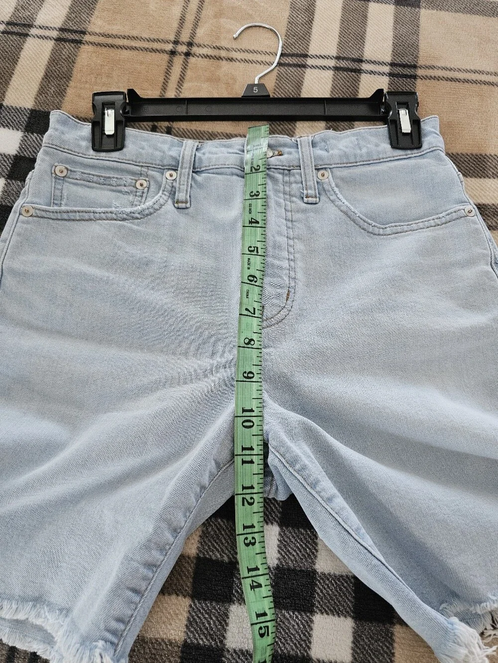 Light Wash High-Rise Denim Bermuda Shorts - Light Blue